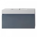 Zuri 39" Single Bathroom Vanity in Grey with White Polymarble Top and Square Sink