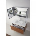 Zuri 39" Single Bathroom Vanity in Plum with White Polymarble Top and Square Sink with Polished Chrome Faucet and Mirror