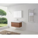 Zuri 39" Single Bathroom Vanity in Plum with White Polymarble Top and Square Sink with Brushed Nickel Faucet and Mirror