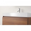 Zuri 39" Single Bathroom Vanity in Plum with White Polymarble Top and Square Sink with Brushed Nickel Faucet and Mirror