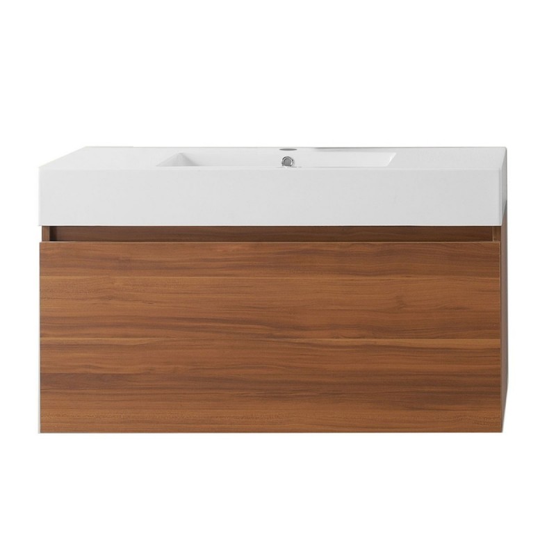 Zuri 39" Single Bathroom Vanity in Plum with White Polymarble Top and Square Sink