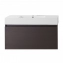 Zuri 39" Single Bathroom Vanity in Wenge with White Polymarble Top and Square Sink