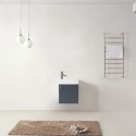 Carino 16" Single Bathroom Vanity in Grey with White Polymarble Top and Square Sink with Brushed Nickel Faucet