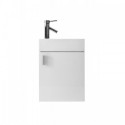 Carino 16" Single Bathroom Vanity in Gloss White with White Polymarble Top and Square Sink with Polished Chrome Faucet