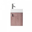Carino 16" Single Bathroom Vanity in Light Oak with White Polymarble Top and Square Sink with Polished Chrome Faucet