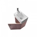 Carino 16" Single Bathroom Vanity in Light Oak with White Polymarble Top and Square Sink with Polished Chrome Faucet