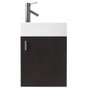 Carino 16" Single Bathroom Vanity in Wenge with White Polymarble Top and Square Sink with Polished Chrome Faucet