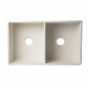 ALFI Brand AB537-B Double Basin Farmhouse Fireclay Kitchen Sink in Biscuit