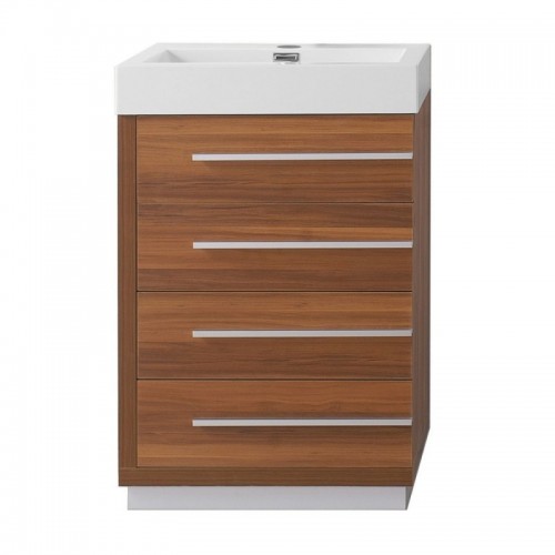 Bailey 24" Single Bathroom Vanity in Plum with White Polymarble Top and Square Sink