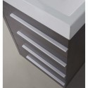 Bailey 24" Single Bathroom Vanity in Wenge with White Polymarble Top and Square Sink with Brushed Nickel Faucet and Mirror