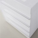 Bailey 30" Single Bathroom Vanity in Gloss White with White Polymarble Top and Square Sink with Brushed Nickel Faucet and Mirror