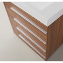 Bailey 30" Single Bathroom Vanity in Plum with White Polymarble Top and Square Sink with Brushed Nickel Faucet and Mirror