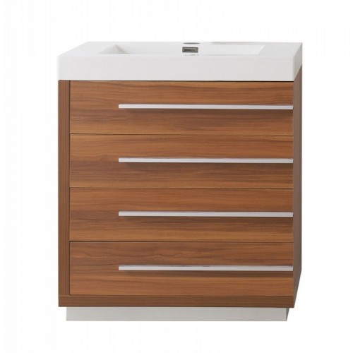 Bailey 30" Single Bathroom Vanity in Plum with White Polymarble Top and Square Sink