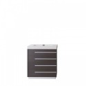 Bailey 30" Single Bathroom Vanity in Wenge with White Polymarble Top and Square Sink