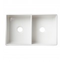 ALFI Brand AB538-W Double Bowl Fireclay Farmhouse Kitchen Sink in White