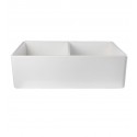 ALFI Brand AB538-W Double Bowl Fireclay Farmhouse Kitchen Sink in White