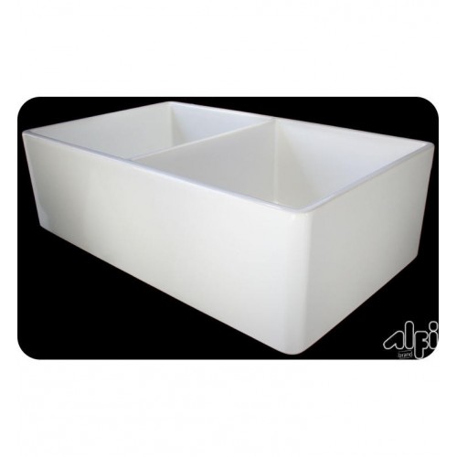 ALFI Brand AB538-B Double Bowl Fireclay Farmhouse Kitchen Sink in Biscuit