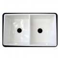 ALFI Brand AB538-B Double Bowl Fireclay Farmhouse Kitchen Sink in Biscuit