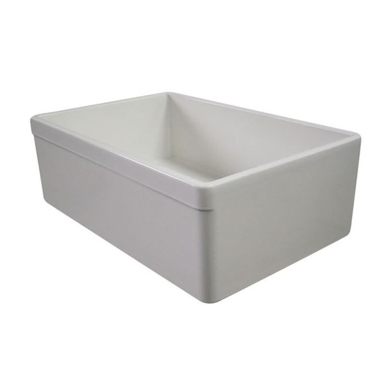 ALFI Brand AB511-B Decorative Lip Single Bowl Fireclay Farmhouse Kitchen Sink in Biscuit