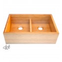 ALFI Brand AB3321 Double Bowl Bamboo Kitchen Farm Sink