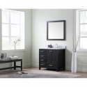 Caroline Premium 36" Single Bathroom Vanity in Zebra Grey with Marble Top and Round Sink with Mirror