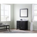 Caroline Premium 36" Single Bathroom Vanity in Zebra Grey with Marble Top and Square Sink with Mirror