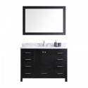 Caroline Premium 48" Single Bathroom Vanity in Zebra Grey with Marble Top and Square Sink with Mirror