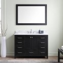 Caroline Premium 48" Single Bathroom Vanity in Zebra Grey with Marble Top and Square Sink with Mirror
