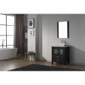 Dior 24" Single Bathroom Vanity in Zebra Grey with Marble Top and Square Sink with Polished Chrome Faucet and Mirror