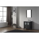 Dior 28" Single Bathroom Vanity in Zebra Grey with Slim White Ceramic Top and Square Sink with Brushed Nickel Faucet and Mirror
