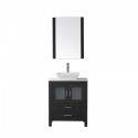 Dior 28" Single Bathroom Vanity in Zebra Grey with White Engineered Stone Top and Square Sink with Brushed Nickel Faucet and Mirror