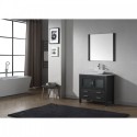 Dior 30" Single Bathroom Vanity in Zebra Grey with Marble Top and Square Sink with Polished Chrome Faucet and Mirror