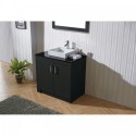 Tavian 36" Single Bathroom Vanity in Zebra Grey with Black Galaxy Granite Top and Square Sink with Polished Chrome Faucet and Mirror