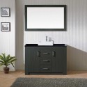 Tavian 48" Single Bathroom Vanity in Zebra Grey with Black Galaxy Granite Top and Square Sink with Polished Chrome Faucet and Mirror