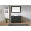 Tavian 48" Single Bathroom Vanity in Zebra Grey with Black Galaxy Granite Top and Square Sink with Polished Chrome Faucet and Mirror