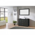 Tavian 48" Single Bathroom Vanity in Zebra Grey with Black Galaxy Granite Top and Square Sink with Polished Chrome Faucet and Mirror
