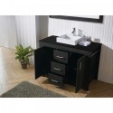 Tavian 48" Single Bathroom Vanity in Zebra Grey with Black Galaxy Granite Top and Square Sink with Polished Chrome Faucet and Mirror
