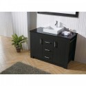 Tavian 48" Single Bathroom Vanity in Zebra Grey with Black Galaxy Granite Top and Square Sink with Polished Chrome Faucet and Mirror