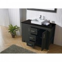 Tavian 48" Single Bathroom Vanity in Zebra Grey with Black Galaxy Granite Top and Square Sink with Polished Chrome Faucet and Mirror