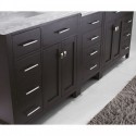 Caroline Parkway 93" Double Bathroom Vanity in Espresso with Marble Top and Square Sink with Mirrors