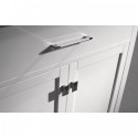 Caroline 36" Single Bathroom Vanity in White with Marble Top and Round Sink with Mirror