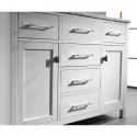 Caroline 48" Single Bathroom Vanity in White with Marble Top and Round Sink with Mirror