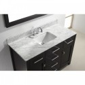 Caroline 48" Single Bathroom Vanity in Espresso with Marble Top and Square Sink with Mirror