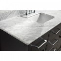 Caroline 48" Single Bathroom Vanity in Espresso with Marble Top and Square Sink with Mirror