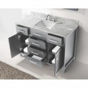 Caroline 48" Single Bathroom Vanity in Grey with Marble Top and Square Sink with Mirror