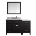 Caroline Parkway 57" Single Bathroom Vanity in Espresso with Marble Top and Square Sink with Polished Chrome Faucet and Mirror