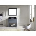 Caroline Estate 36" Single Bathroom Vanity in Grey with Black Galaxy Granite Top and Round Sink with Mirror