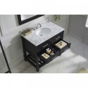 Caroline Estate 36" Single Bathroom Vanity in Espresso with Marble Top and Round Sink with Brushed Nickel Faucet and Mirror