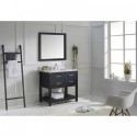 Caroline Estate 36" Single Bathroom Vanity in Espresso with Marble Top and Square Sink with Mirror