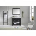 Caroline Estate 36" Single Bathroom Vanity in Espresso with Marble Top and Square Sink with Polished Chrome Faucet and Mirror
